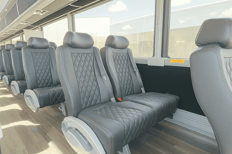 interior of St Clair Shores Charter Bus charter bus