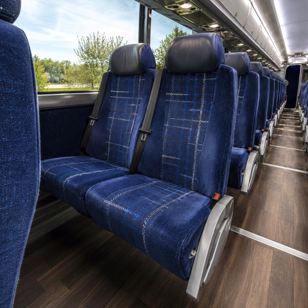 56 passenger charter bus inside